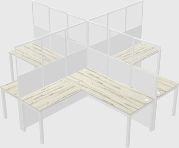 Shared l-shaped cubicles