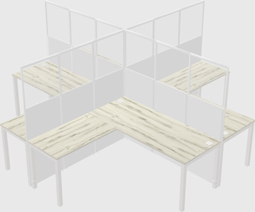 Shared l-shaped cubicles