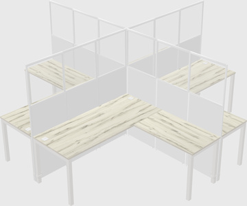 Shared l-shaped cubicles