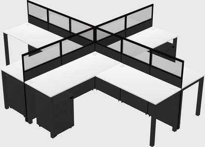 Shared l-shaped cubicles