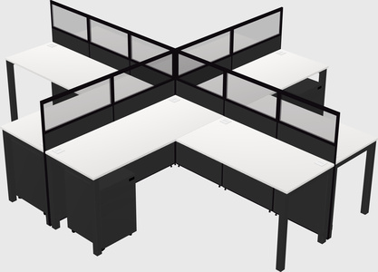 Shared l-shaped cubicles