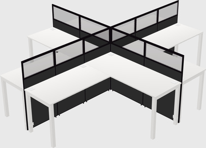 Shared l-shaped cubicles