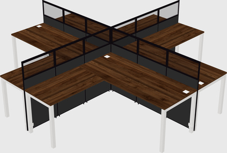 Shared l-shaped cubicles
