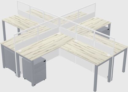 Shared l-shaped cubicles