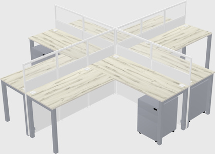 Shared l-shaped cubicles