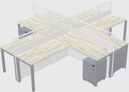 Shared l-shaped cubicles