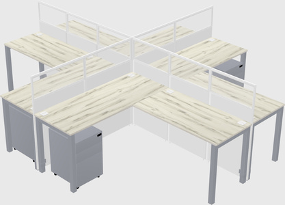Shared l-shaped cubicles