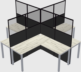Shared l-shaped cubicles