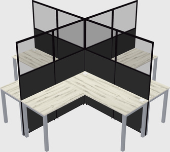 Shared l-shaped cubicles