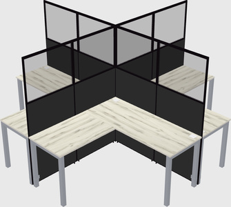 Shared l-shaped cubicles