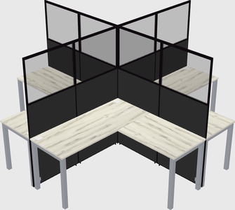 Shared l-shaped cubicles