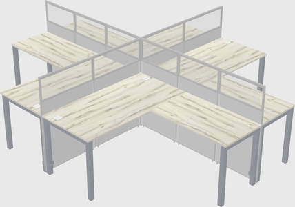 Shared l-shaped cubicles