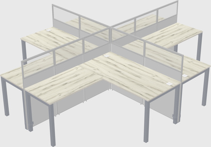 Shared l-shaped cubicles