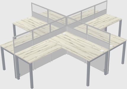 Shared l-shaped cubicles