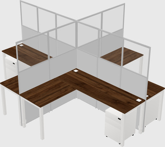 Shared l-shaped cubicles