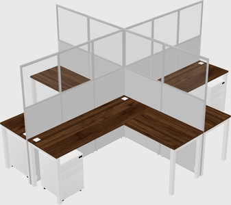 Shared l-shaped cubicles