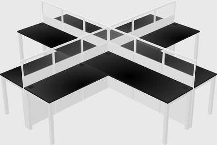 Shared l-shaped cubicles