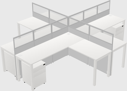 Shared l-shaped cubicles