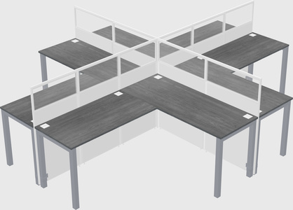 Shared l-shaped cubicles