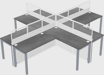 Shared l-shaped cubicles