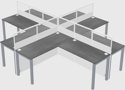 Shared l-shaped cubicles