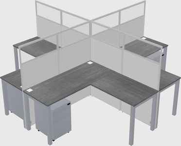 Shared l-shaped cubicles