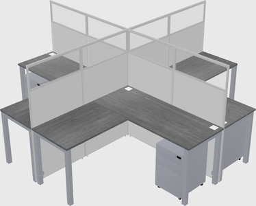 Shared l-shaped cubicles