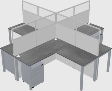 Shared l-shaped cubicles