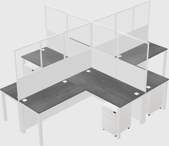 Shared l-shaped cubicles