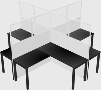 Shared l-shaped cubicles
