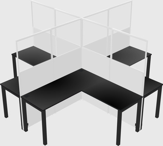 Shared l-shaped cubicles