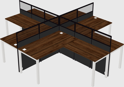 Shared l-shaped cubicles