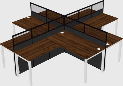 Shared l-shaped cubicles