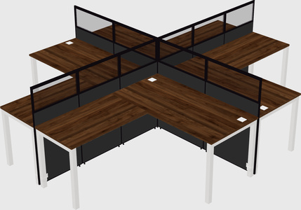 Shared l-shaped cubicles