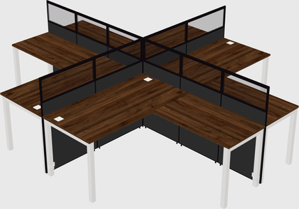 Shared l-shaped cubicles