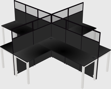 Shared l-shaped cubicles