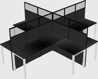 Shared l-shaped cubicles
