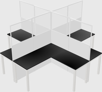 Shared l-shaped cubicles