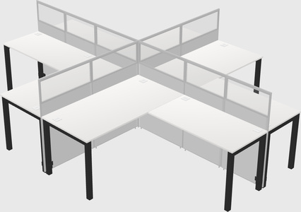 Shared l-shaped cubicles