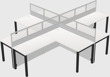 Shared l-shaped cubicles