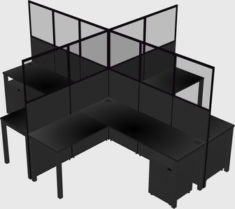 Shared l-shaped cubicles