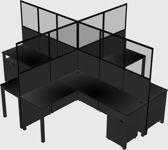 Shared l-shaped cubicles