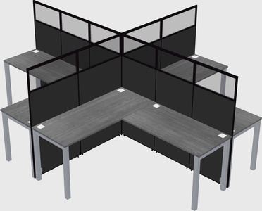 Shared l-shaped cubicles