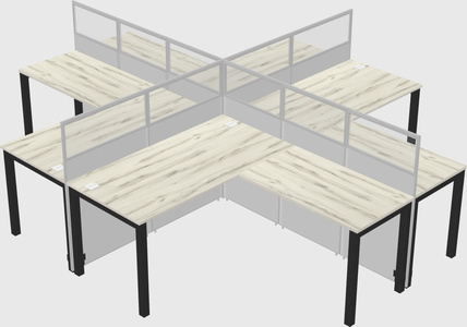 Shared l-shaped cubicles