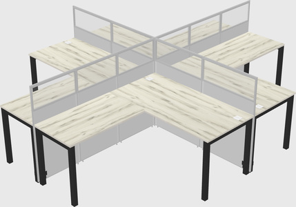 Shared l-shaped cubicles