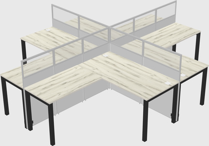 Shared l-shaped cubicles