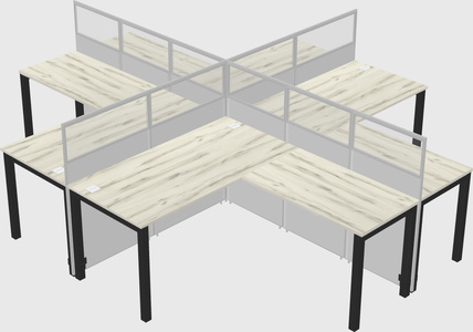 Shared l-shaped cubicles