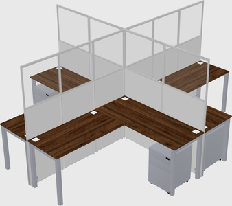 Shared l-shaped cubicles