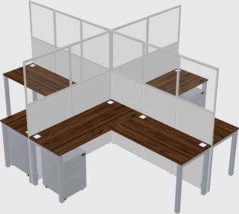 Shared l-shaped cubicles