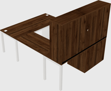 U-shaped desk + cabinet